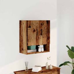 Berkfield Home Wall Cabinet Old Wood 60x31x70 cm Engineered Wood in Brown - Size: 60 x 31 x 70 cm - thumbnail 1