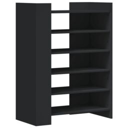 Berkfield Home Shoe Cabinet Black 74.5x37.5x100 cm Engineered Wood - thumbnail 6
