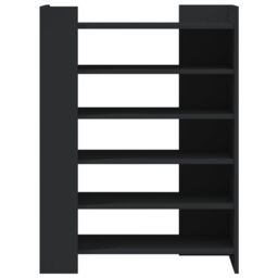 Berkfield Home Shoe Cabinet Black 74.5x37.5x100 cm Engineered Wood - thumbnail 4