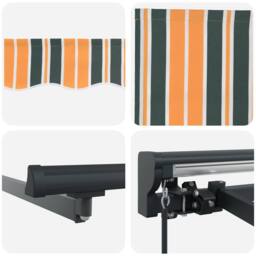 Berkfield Home Retractable Awning Manual Green & Yellow 500x300 cm - thumbnail 8