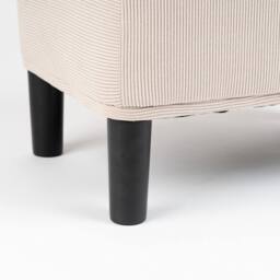 Scottish Everlastings Ltd Beige Cord Foot Stool with Black Legs - thumbnail 2