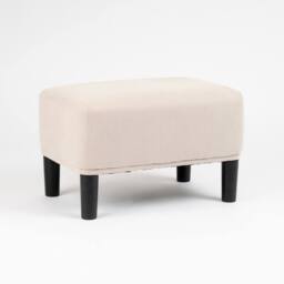 Scottish Everlastings Ltd Beige Cord Foot Stool with Black Legs - thumbnail 3