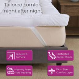 Neo Extra Thick 10CM Deep Luxury Mattress Topper in White - Size: King - thumbnail 4