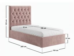Flair Milan Velvet Single Ottoman Bed in Pink - thumbnail 6
