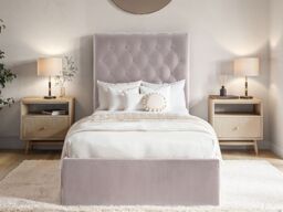 Flair Milan Velvet Single Ottoman Bed in Pink - thumbnail 2