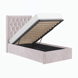 Flair Milan Velvet Single Ottoman Bed in Pink - thumbnail 5