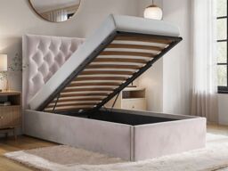 Flair Milan Velvet Single Ottoman Bed in Pink - thumbnail 3