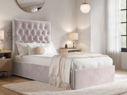 Flair Milan Velvet Single Ottoman Bed in Pink - thumbnail 1