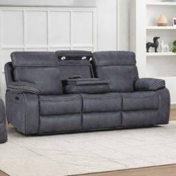 Furnishings For Less UK Tokyo LeatherAire Grey 3 + 2 Electric Recliner Sofas - thumbnail 5