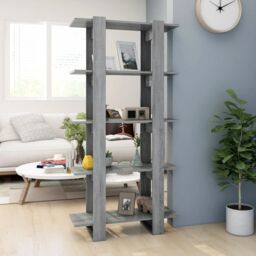 Berkfield Home Book Cabinet/Room Divider Grey Sonoma 80x30x160 cm Engineered Wood - Size: 80 x 30 x 160 cm - thumbnail 1