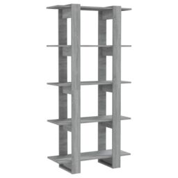 Berkfield Home Book Cabinet/Room Divider Grey Sonoma 80x30x160 cm Engineered Wood - Size: 80 x 30 x 160 cm - thumbnail 2
