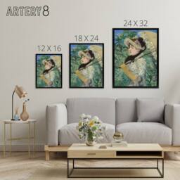 "Artery8 Jeanne Spring Parasol Portrait Manet Black Framed Canvas Art in Green - Size: W12"" x H16""" - thumbnail 4