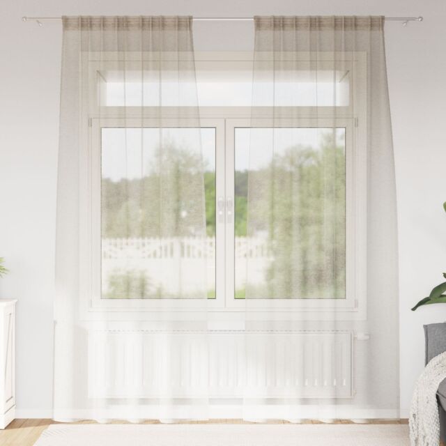 Berkfield Home Curtains with Curtains 2 pcs Sand 140 x 245 cm Polyester in Beige - image 1