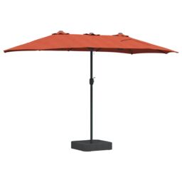 Berkfield Home Garden Parasol Folding Terracotta 385 x 209 x 244 cm Fabric - thumbnail 6