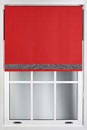 Furnished Red Blackout Fabric with Black Glitter Accent - Trimmable Roller Blind - Size: 180 cm width x 165 cm drop - thumbnail 1