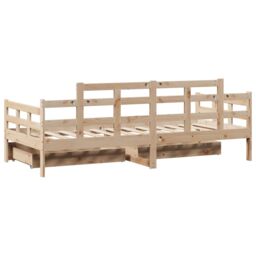 Berkfield Home Daybed with Drawers without Mattress 90x190 cm Single Solid Wood in Brown - thumbnail 6