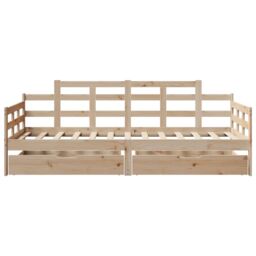 Berkfield Home Daybed with Drawers without Mattress 90x190 cm Single Solid Wood in Brown - thumbnail 4