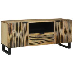 Berkfield Home TV Cabinet - 105 x 33.5 x 46 cm, Made from Solid Mango Wood in Brown - Size: 105 x 33.5 x 46 cm