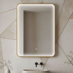 Balterley Inset Framed LED Mirror with Demister Pad, 700x500 - Brushed Brass in Metallics - thumbnail 8