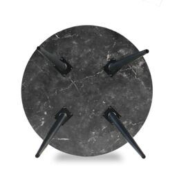 SONARA 100cm Round Dining Table with Black Marble Top & Round Metal Legs - thumbnail 8