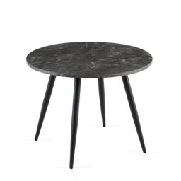 SONARA 100cm Round Dining Table with Black Marble Top & Round Metal Legs - thumbnail 7
