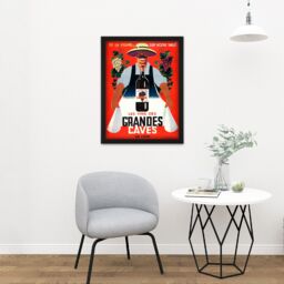 "Artery8 Wall Art Print Creation-Cristen Wine Of Grandes Caves Lyon Advert Large Framed Wall Décor Art in White - Size: W18"" x H24""" - thumbnail 2