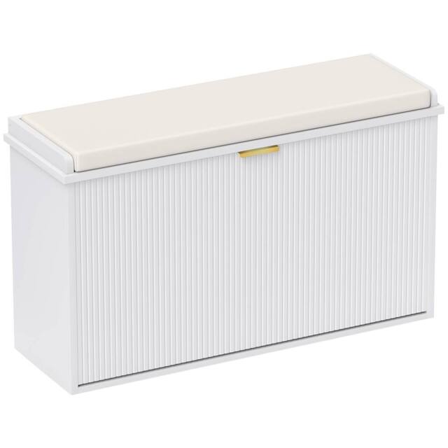 HOMCOM Shoe Storage Bench with Cushion & Flip-Drawer 80x26x47.5cm White - Size: 80x26x47.5 cm - image 1