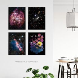 Artery8 Pack of 4 NASA James Webb Space Telescope Deep Field Image Galaxies Prelude to Supernova Actively Forming Stars Unframed Wall Art Living Room - thumbnail 3