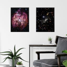 Artery8 Pack of 4 NASA James Webb Space Telescope Deep Field Image Galaxies Prelude to Supernova Actively Forming Stars Unframed Wall Art Living Room - thumbnail 6