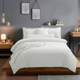 Snug City Ultra Soft Teddy Duvet Cover Set Christmas Tree Cozy Fleece Bedding in White - Size: Double - thumbnail 2