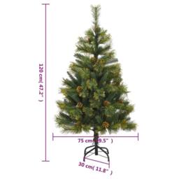 Berkfield Home Beautiful Artificial Hinged Christmas Tree with Cones 120 cm in Green - thumbnail 9