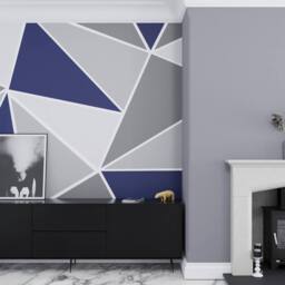 Superfresco Easy Shard Geo Navy Print To Order 3m x 2.8m Mural - thumbnail 1