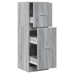 Berkfield Home Elegant Apothecary Cabinet Grey Sonoma 40x41x118 cm Engineered Wood - Size: 40 x 41 x 118 cm - thumbnail 3