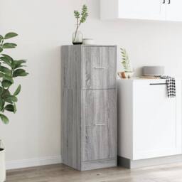Berkfield Home Elegant Apothecary Cabinet Grey Sonoma 40x41x118 cm Engineered Wood - Size: 40 x 41 x 118 cm - thumbnail 4
