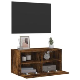 Berkfield Home TV Wall Cabinet Smoked Oak 60x30x30 cm Engineered Wood in Brown - Size: 60 x 30 x 30 cm - thumbnail 6