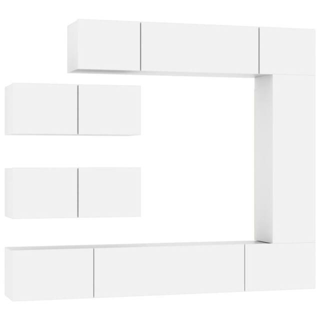 Berkfield Home 7 Piece TV Cabinet Set White Engineered Wood - image 1