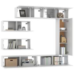 Berkfield Home 7 Piece TV Cabinet Set White Engineered Wood - thumbnail 4