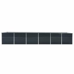 Berkfield Home Garden Raised Bed Galvanised Steel 480x80x77 cm Anthracite in Dark Grey - Size: 480 x 80 x 77 cm - thumbnail 4