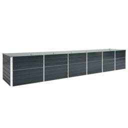 Berkfield Home Garden Raised Bed Galvanised Steel 480x80x77 cm Anthracite in Dark Grey - Size: 480 x 80 x 77 cm - thumbnail 2