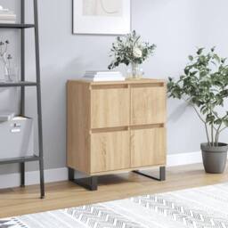 Berkfield Home Sideboard Sonoma Oak 60x35x70 cm Engineered Wood in Light Oak - Size: 60 x 35 x 70 cm - thumbnail 2