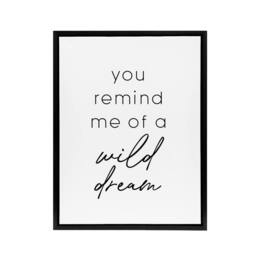 "Artery8 You Remind Me Of A Wild Dream Black White Simple Framed Canvas Art - Size: W12"" x H16""" - thumbnail 1