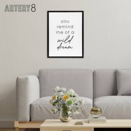 "Artery8 You Remind Me Of A Wild Dream Black White Simple Framed Canvas Art - Size: W12"" x H16""" - thumbnail 3