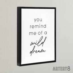 "Artery8 You Remind Me Of A Wild Dream Black White Simple Framed Canvas Art - Size: W12"" x H16""" - thumbnail 2