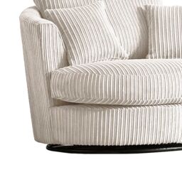 LUXURY LIFE Collingdale Dylan Jumbo Cord Fabric Swivel Chair in Cream - thumbnail 2