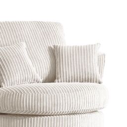 LUXURY LIFE Collingdale Dylan Jumbo Cord Fabric Swivel Chair in Cream - thumbnail 3