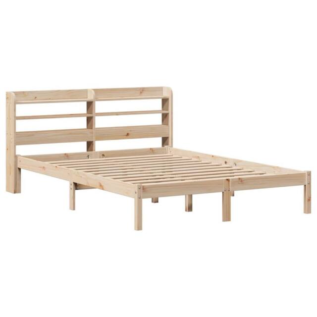 Berkfield Home Beautiful Bed Frame without Mattress 150x200 cm King Size Solid W in Light Brown - image 1