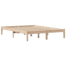 Berkfield Home Beautiful Bed Frame without Mattress 150x200 cm King Size Solid W in Light Brown - thumbnail 7