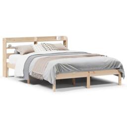Berkfield Home Beautiful Bed Frame without Mattress 150x200 cm King Size Solid W in Light Brown - thumbnail 3
