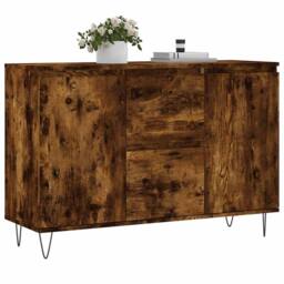 Berkfield Home Sideboard Smoked Oak 104x35x70 cm Engineered Wood in Brown - Size: 104 x 35 x 70 cm - thumbnail 1