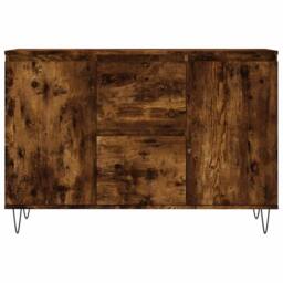 Berkfield Home Sideboard Smoked Oak 104x35x70 cm Engineered Wood in Brown - Size: 104 x 35 x 70 cm - thumbnail 5